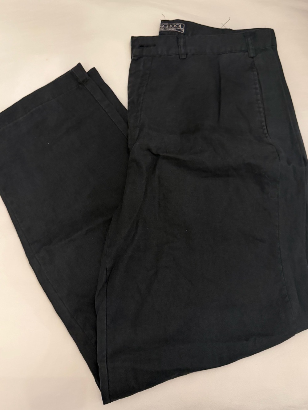 Men’s Black Chino Pants - Tailored Straight Fit - 100% Linen